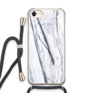 Gestreepte marmer: iPhone 7 Transparant Hoesje met koord
