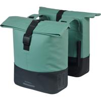 Basil Dubbele fietstas cove 28-32l 14 x 29 x 36 cm - groen/zwart