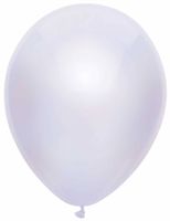 100 Metallic witte ballonnen 30cm - thumbnail
