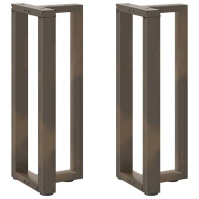 Console tafelpoten 2 st T-vormig 38x25x(72-73)cm staal naturel