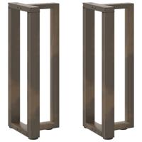 Console tafelpoten 2 st T-vormig 38x25x(72-73)cm staal naturel