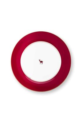 Pip Studio Bord Love Birds Donkerrood 26.5cm