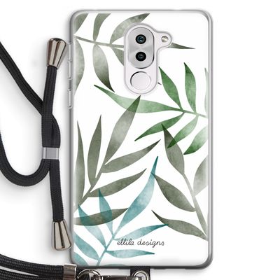 Tropical watercolor leaves: Honor 6X Transparant Hoesje met koord