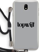 Topwijf Grijs Zwart: Samsung Galaxy J7 (2017) Transparant Hoesje met koord