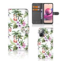 Xiaomi Redmi Note 10/10T 5G | Poco M3 Pro | Telefoonhoesje | Met pasjeshouder | Flamingo Palms