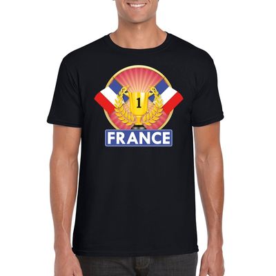 Zwart Frankrijk supporter kampioen shirt heren Zwart Frankrijk supporter kampioen shirt heren