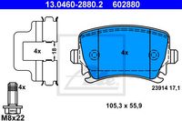 Remmenset, remschijf ATE, Remschijftype: Massief, Inbouwplaats: Achteras: , u.a. für Seat, VW, Skoda, Audi