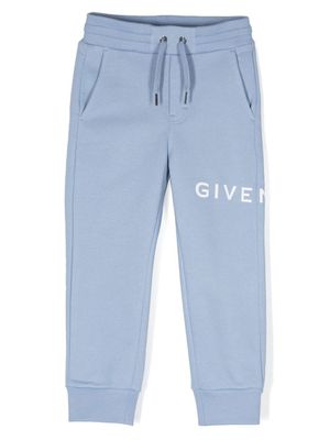 Givenchy Kids pantalon de jogging à logo imprimé - Bleu