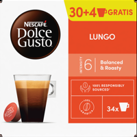NESCAFÉ Dolce Gusto, Koffiecapsules Lungo, 30 + 4 cups gratis bij Jumbo