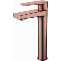 Verhoogde Wastafelmengkraan Geborsteld Koper | Luxe opbouwkraan