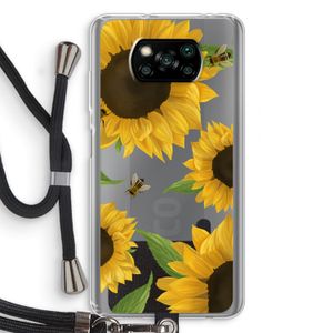 Sunflower and bees: Xiaomi Poco X3 Pro Transparant Hoesje met koord