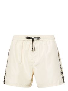 Balmain short de bain à bande logo - Tons neutres