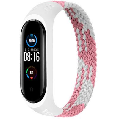 Xiaomi Mi 3/4/5/6 Nylon Gevlochten Solo Band - Roze Wit Xiaomi Mi 3/4/5/6 Nylon Gevlochten Solo Band - Roze Wit
