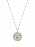 Monan collier Evil Eye en or rose 18ct orné d'émail et diamants - thumbnail