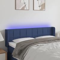 Hoofdbord LED 147x16x78/88 cm stof blauw