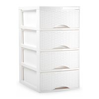 Plasticforte Ladeblokje/bureau organizer 4x lades - wit - L18 x B25 x H33 cm   -