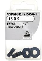 Afst.bus 15x5x6.3 zwart 4st - Deltafix