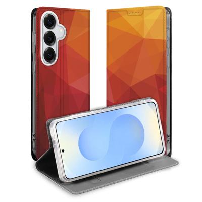 Book Cover Samsung Galaxy S26+ Polygon Red Book Cover Samsung Galaxy S26+ Polygon Red