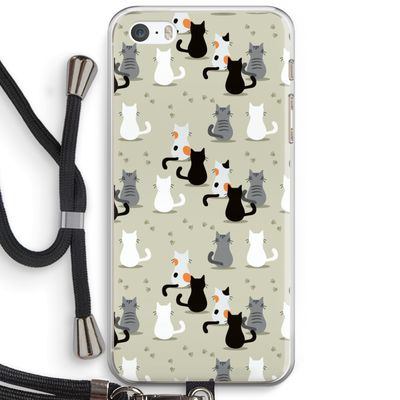 Katten: iPhone 5 / 5S / SE Transparant Hoesje met koord