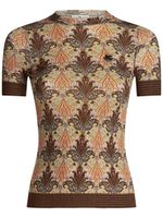 ETRO paisley-print ribbed-knit top - Marron - thumbnail