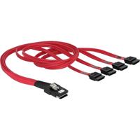 DeLOCK mini sas 36-pin > 4x sata (sff 8087 > 4x sata) adapter (rood, 0,5 meter)