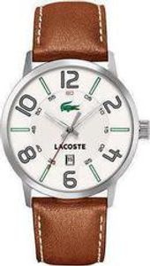 Lacoste horlogeband 2010498 / LC-44-1-14-2213 Leder Bruin 24mm + wit stiksel