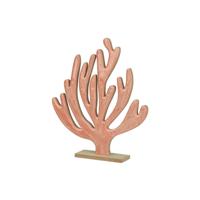 Deco Koraal op voet hout 5x24x27,5cm