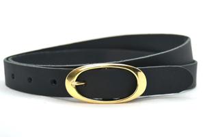 Take It Fashion Leren Riem 2.5 cm Oval Zwart