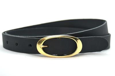 Take It Fashion Leren Riem 2.5 cm Oval Zwart