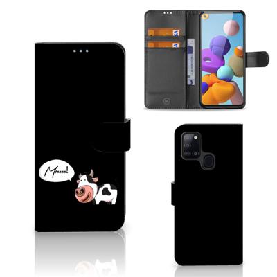 Samsung Galaxy A21s Leuk Hoesje Cow Samsung Galaxy A21s Leuk Hoesje Cow
