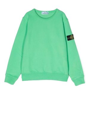 Stone Island Junior pull en maille à patch logo - Vert