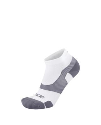 2XU Vectr Light Cushion 1/4 Crew hardloopsokken White/Grey unisex L
