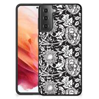 Samsung Galaxy S21 Bloemen Hoesje Black Flowers