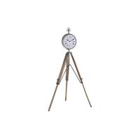 Tafelklok DKD Home Decor 22 x 40 x 80 cm Natuurlijk Zilverkleurig Aluminium Statief Mangohout Traditioneel