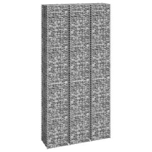 VidaXL Schanskorf plantenbakken 3 st verhoogd 30x30x200 cm ijzer