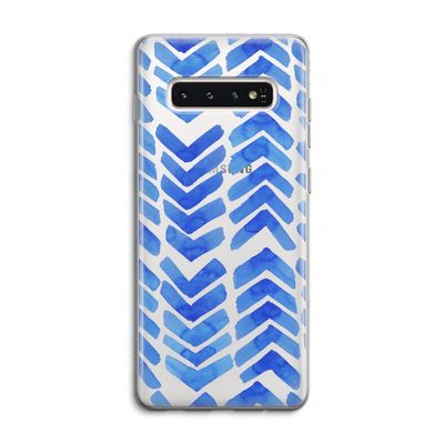 Blauwe pijlen: Samsung Galaxy S10 4G Transparant Hoesje