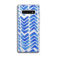 Blauwe pijlen: Samsung Galaxy S10 4G Transparant Hoesje
