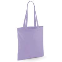 Draagtasje met hengsels - lila paars - 42 x 38 cm - katoen - 10 liter - boodschappen - gymtas