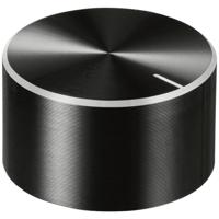 TRU COMPONENTS TC-11696508 Draaiknop Met knopmarkering Zwart (Ø x h) 30 mm x 17 mm Aluminium, Plastic 1 stuk(s)