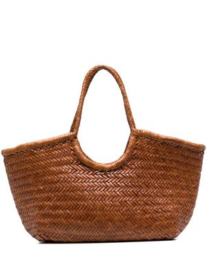 DRAGON DIFFUSION sac cabas Nantucket en cuir tressé - Marron