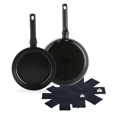 Enjoy koekenpannenset Black 2-delig + Panbeschermers