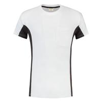 Tricorp T-shirt Bi-Color - Workwear - 102002 - wit/donkergrijs - maat M