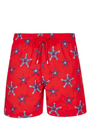 Vilebrequin short de bain à design brodé - Orange