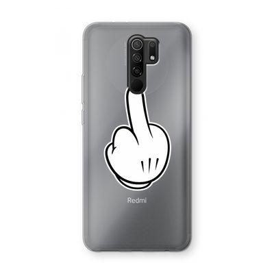 Middle finger black: Xiaomi Redmi 9 Transparant Hoesje