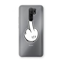 Middle finger black: Xiaomi Redmi 9 Transparant Hoesje