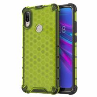 Honingraat schokbestendig PC + TPU Case voor Huawei Y6 (2019) (groen)
