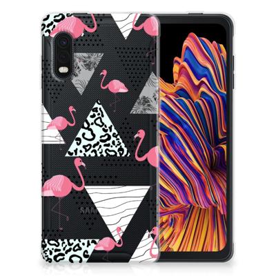 Samsung Xcover Pro | TPU Hoesje | Flamingo Triangle