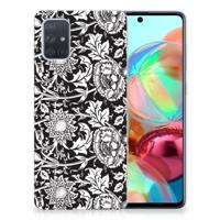 Samsung Galaxy A71 | TPU Case | Black Flowers