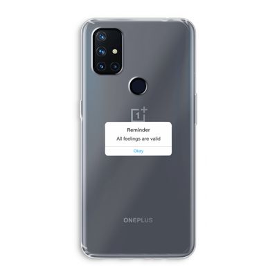 Reminder: OnePlus Nord N10 5G Transparant Hoesje