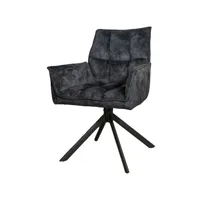 Eetkamerstoel Dani | Velvet Antraciet | Set van 2